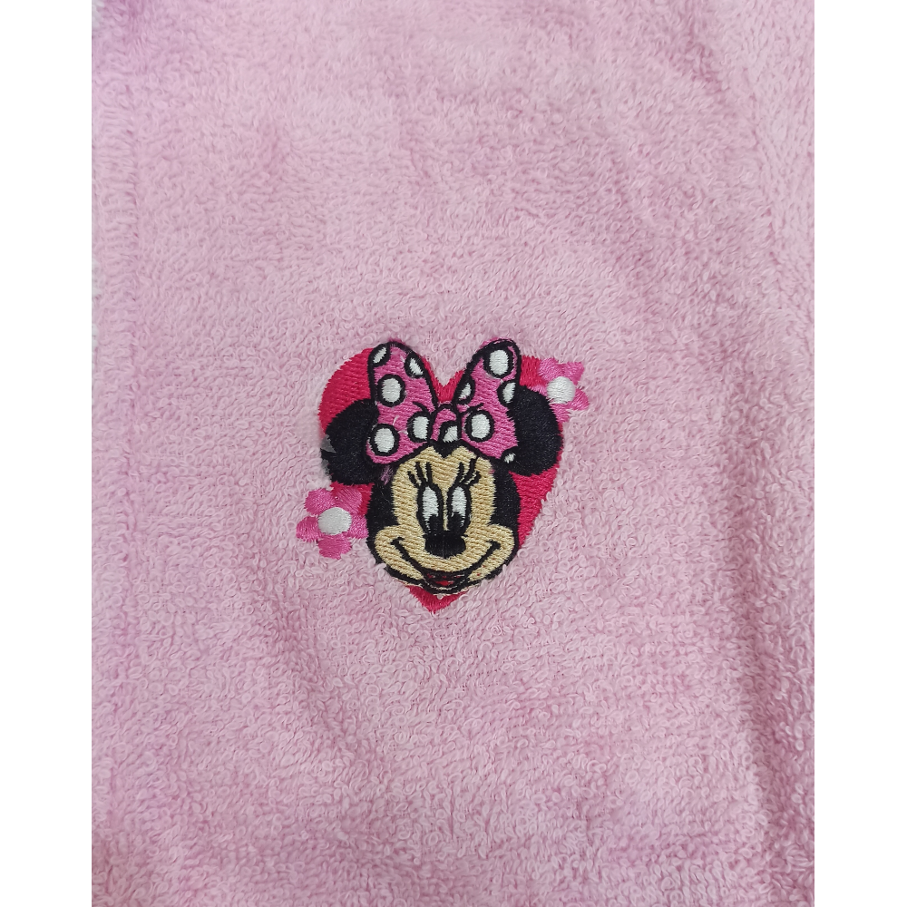 Accappatoio in Spugna 100% Cotone Minnie DISNEY Accappatoio con Cappuccio e Cintura - Min0927
