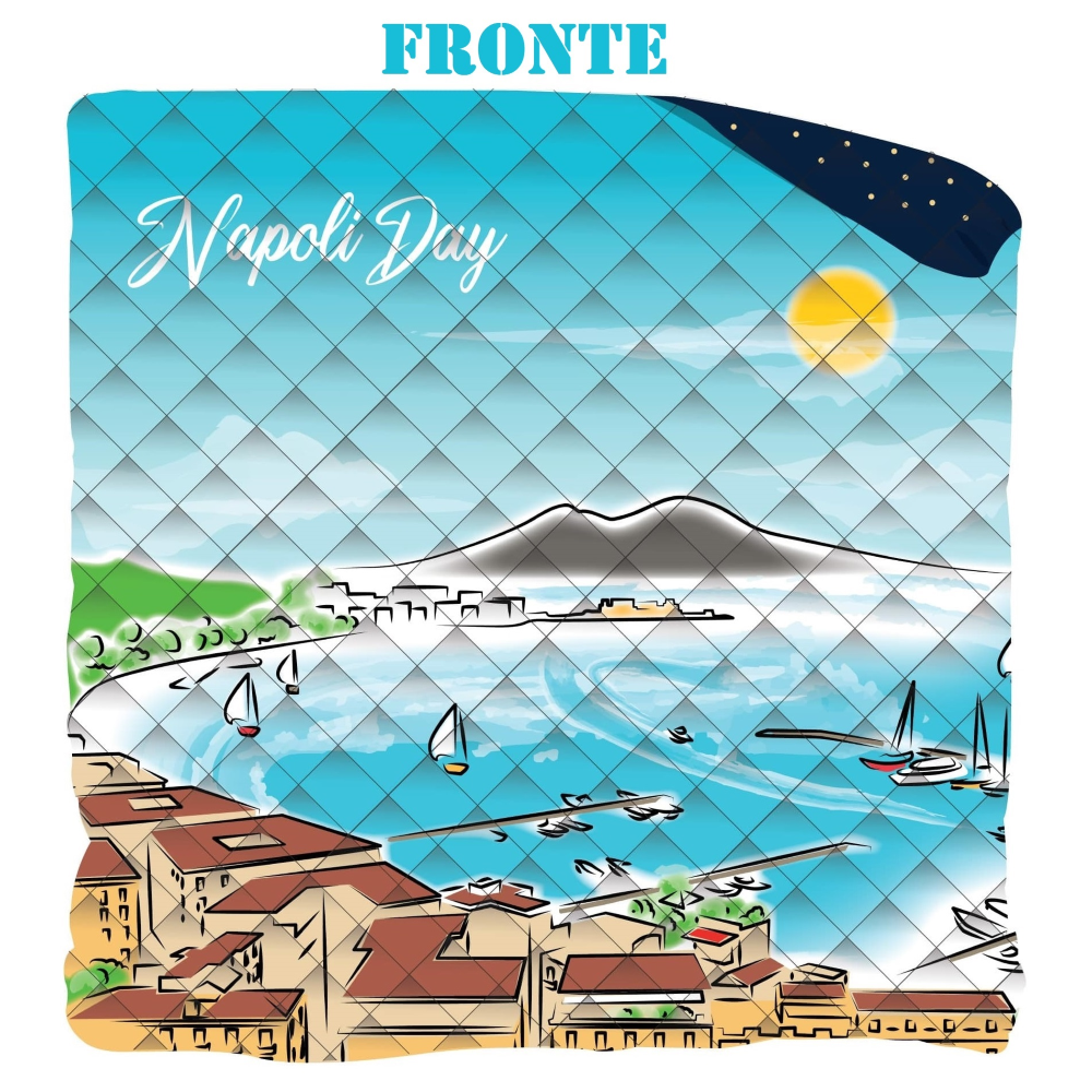 Trapunta Golfo di Napoli Coperta Doubleface Piumone Invernale 350 Gsm Letto Matrimoniale 265x265 CM - Nap-0973