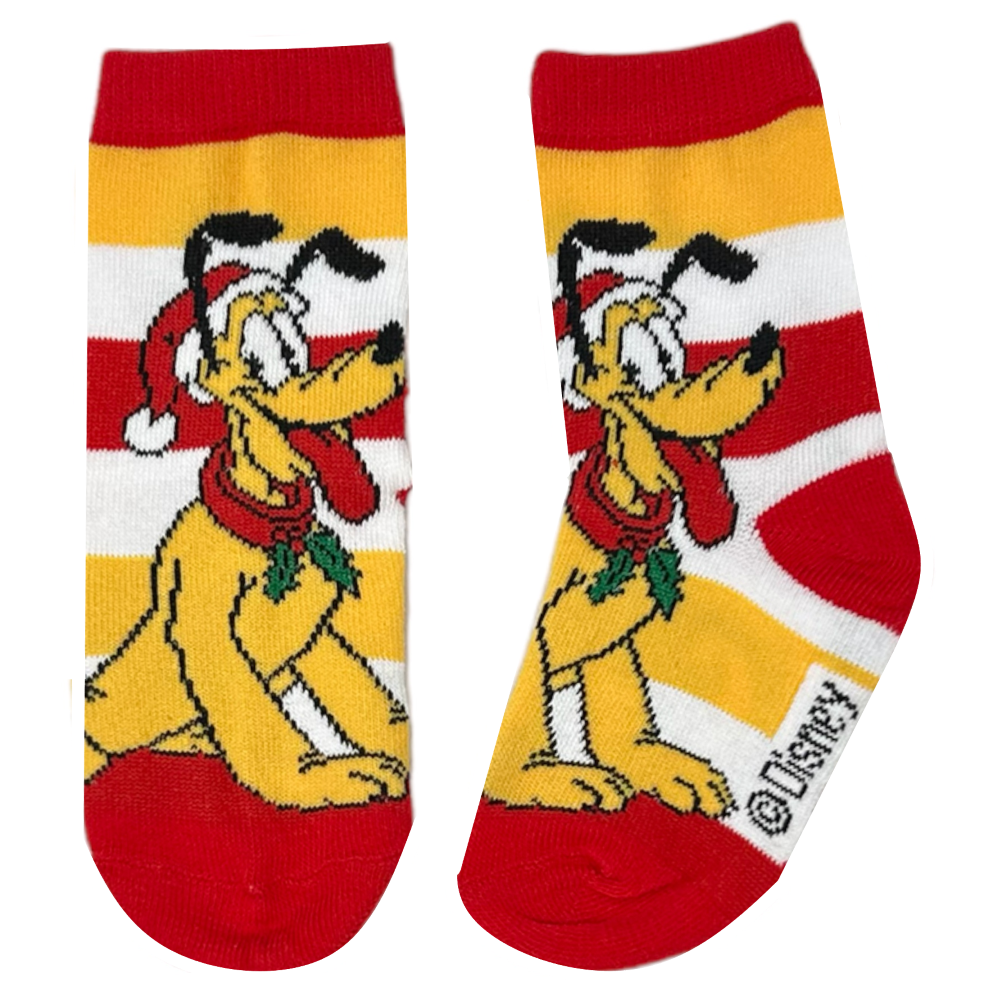 Calzini 3 Pezzi Natale Topolino Pluto DISNEY in Spugna Tre Paia Bambini - Hw0692