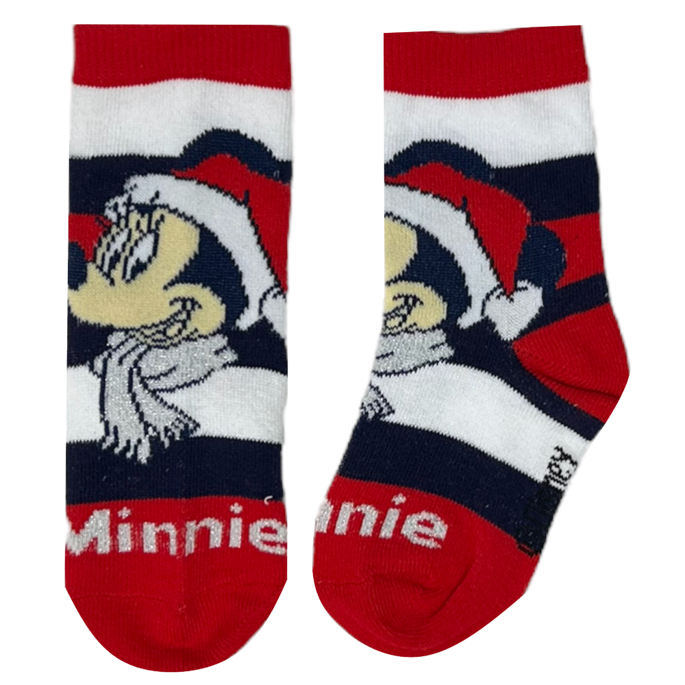 Calzini 3 Pezzi Natale Minnie DISNEY in Spugna Tre Paia Bambini - Hw0691
