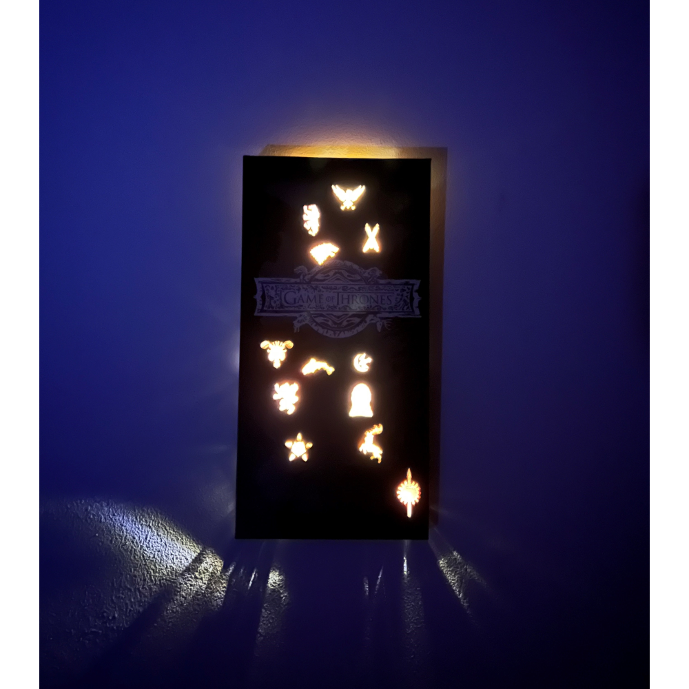 Tela Game of Thrones Quadro con Luci a LED a Batterie 40 CM - 22859