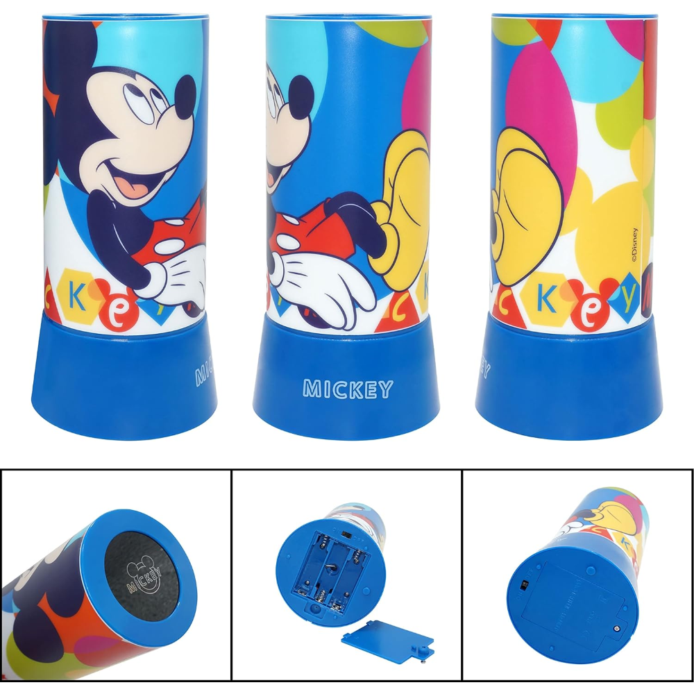 Lampada con Proiettore Topolino DISNEY Luce LED Multicolore Lampada a Batterie - Wd22145