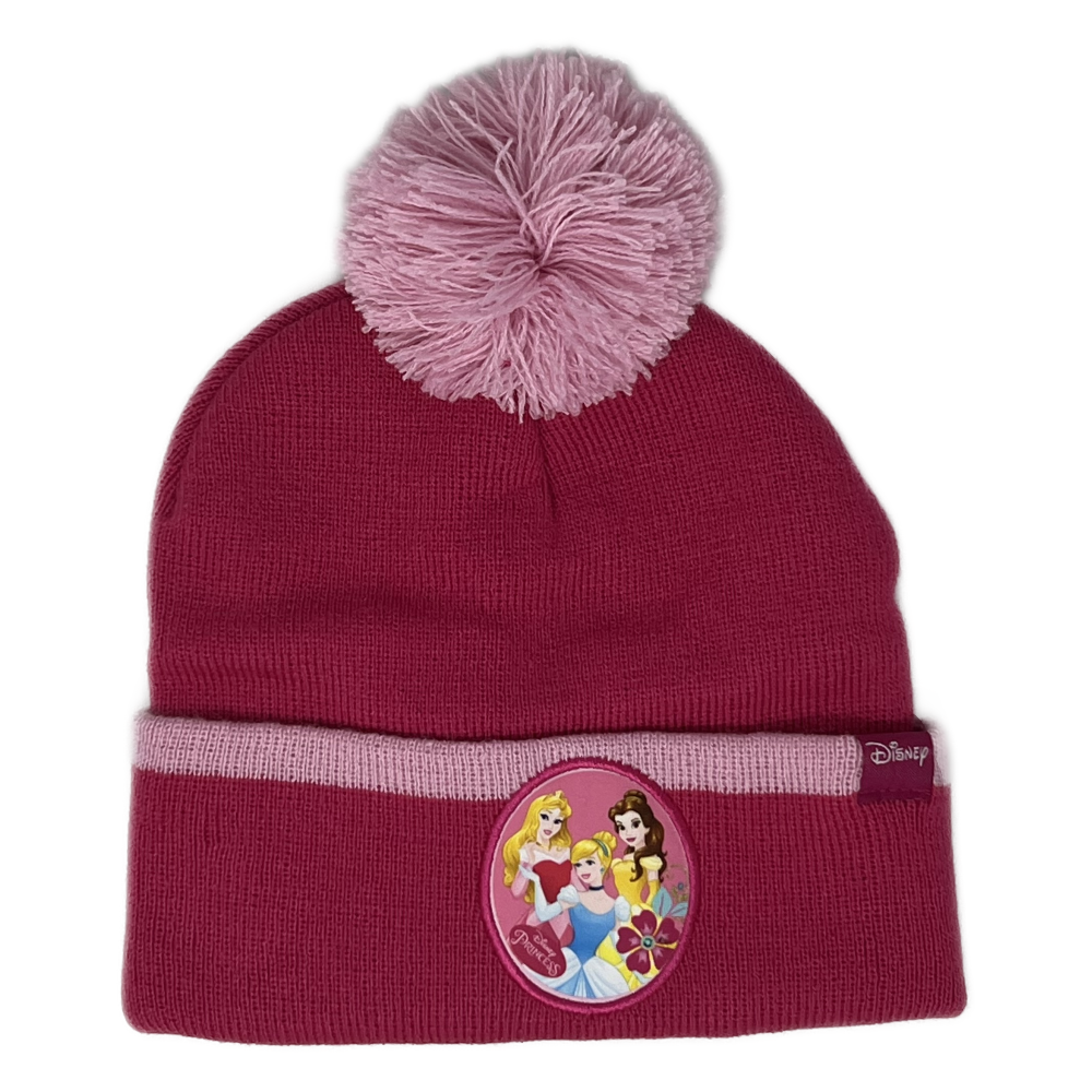 Cappello Invernale con Pon Pon Scaldacollo Guanti Principesse DISNEY 3 Pz Taglia Unica - Pri23-2474fuxia