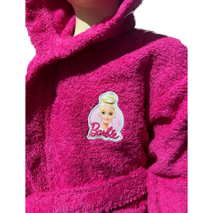 Accappatoio in Spugna 100% Cotone Barbie Accappatoio con Cappuccio e Cintura - Bar-1296