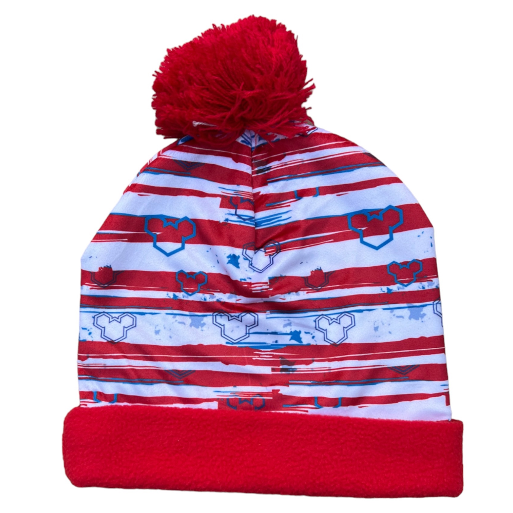 Cappello Invernale Topolino Mickey Mouse DISNEY con Risvolto e Pon Pon per Bambini - D07117mc