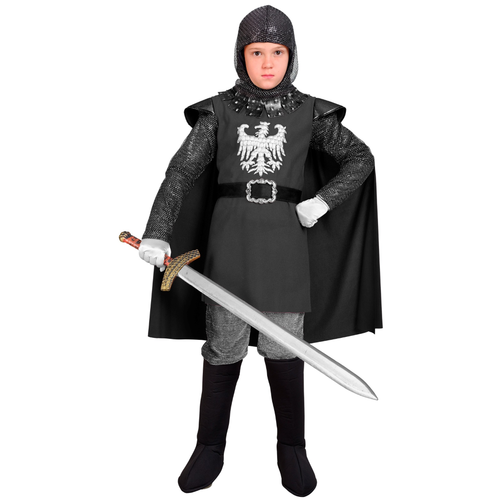 Vestito Carnevale Cavaliere Travestimento Bambino Costume Mantello Cintura - 0839