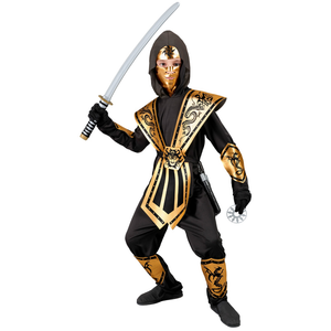Vestito Carnevale Gold Kombat Ninja Travestimento Costume Accessori Bambino - 4011