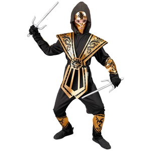 Vestito Carnevale Gold Kombat Ninja Travestimento Costume Accessori Bambino - 4011