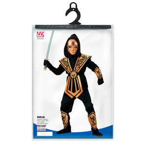 Vestito Carnevale Gold Kombat Ninja Travestimento Costume Accessori Bambino - 4011