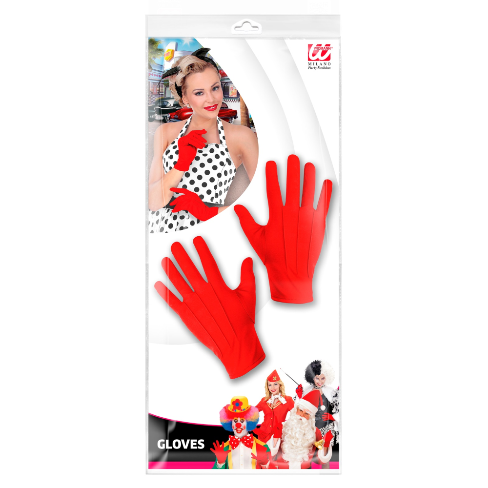Guanti Rossi Taglia Unica Accessori Carnevale Halloween - 1461r