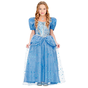 Costume Vestito Abito Travestimento Carnevale Bambina Principessa Fatina Azzurra