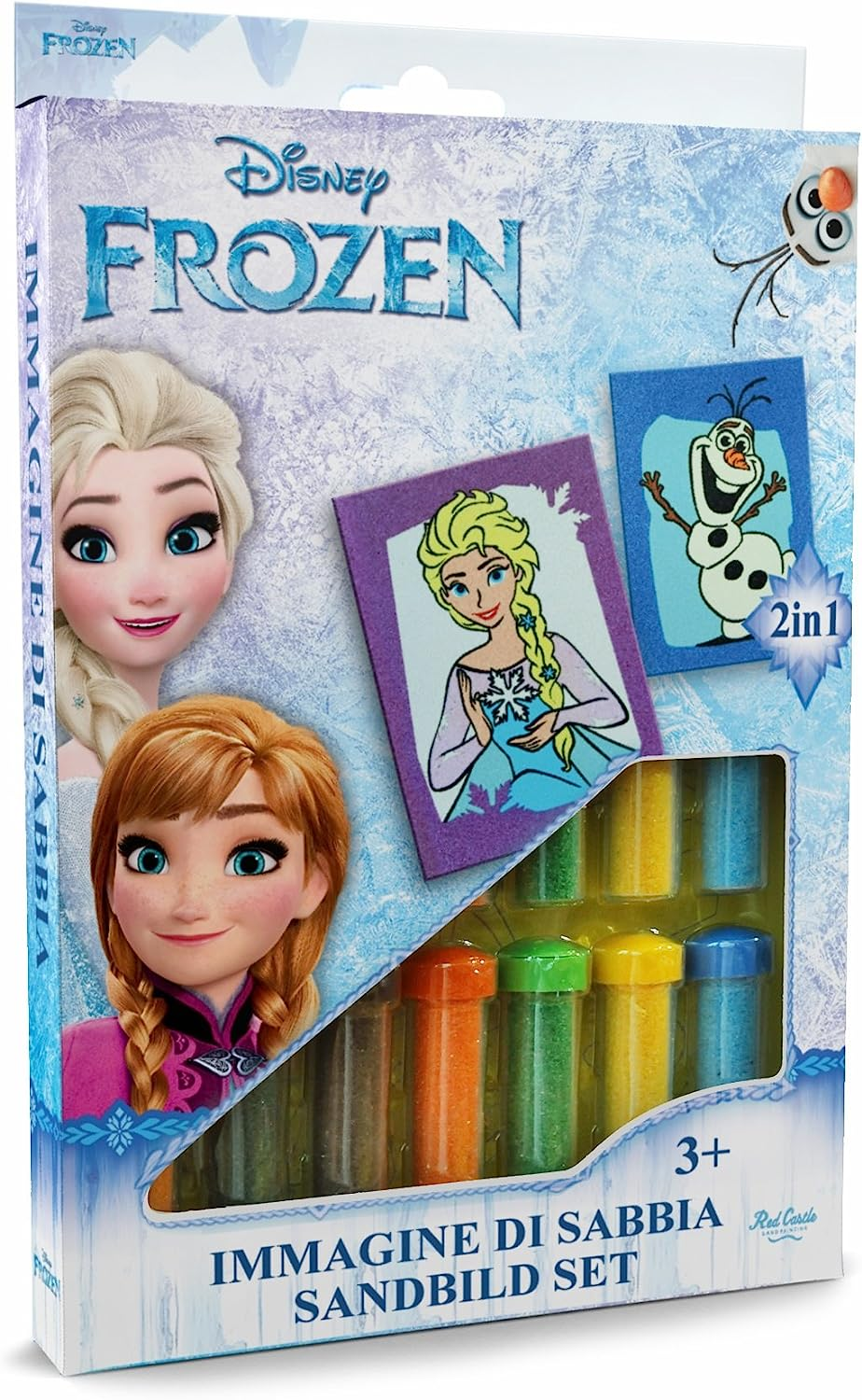 Set Gioco Frozen Elsa Olaf DISNEY Bambina Immagini di Sabbia 2 in 1 Immagini da Colorare con Sabbia Colorata - Ds-16