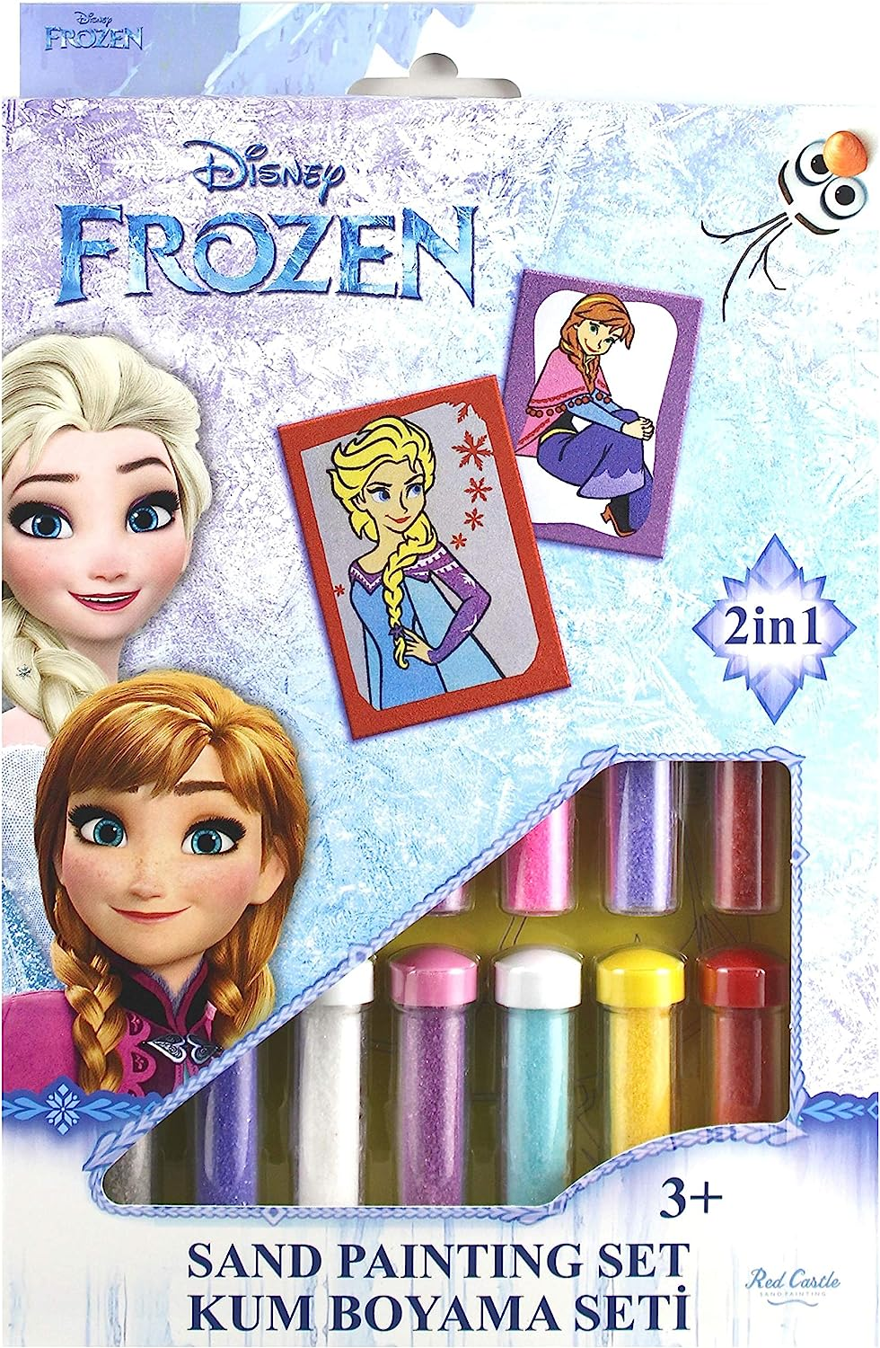 Set Gioco Frozen Elsa Anna DISNEY Bambina Immagini di Sabbia 2 in 1 Immagini da Colorare con Sabbia Colorata - Ds-17