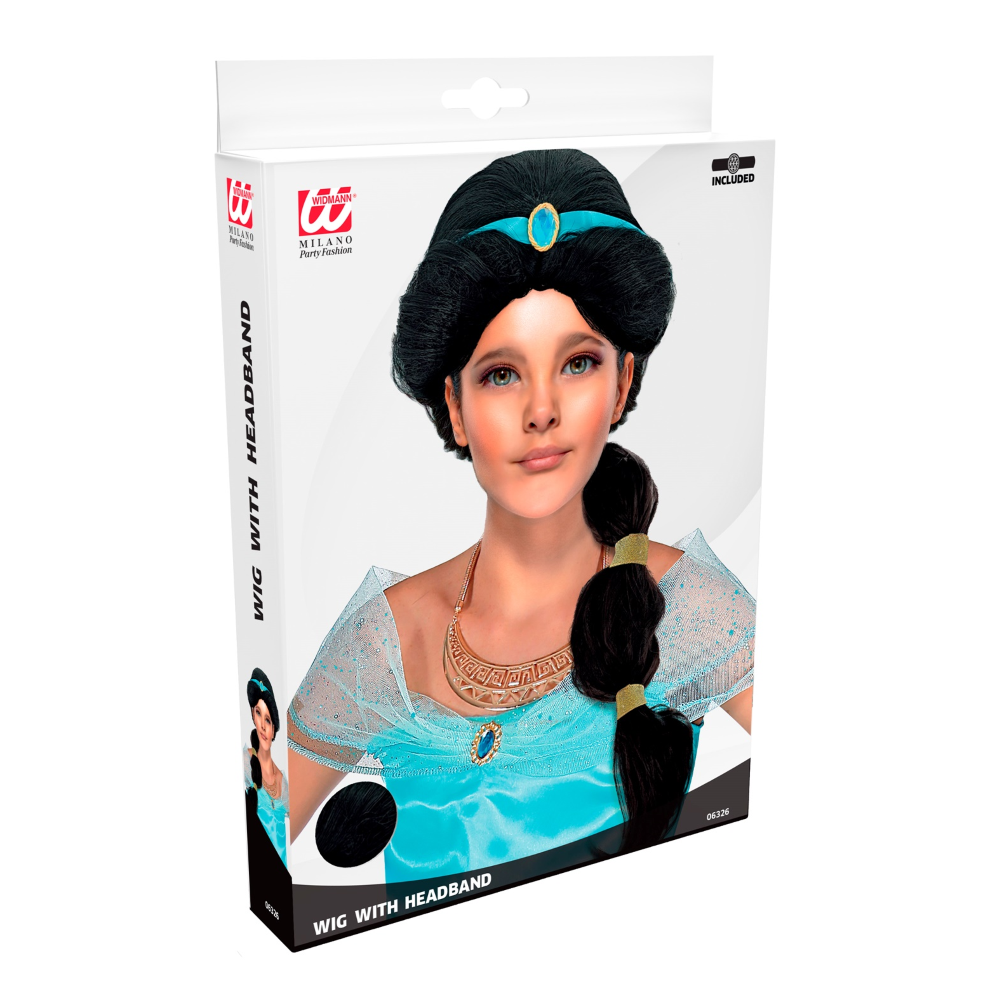 Parrucca Principessa Araba Jasmine Accessori per Abito Vestito Travestimento Carnevale - 06326