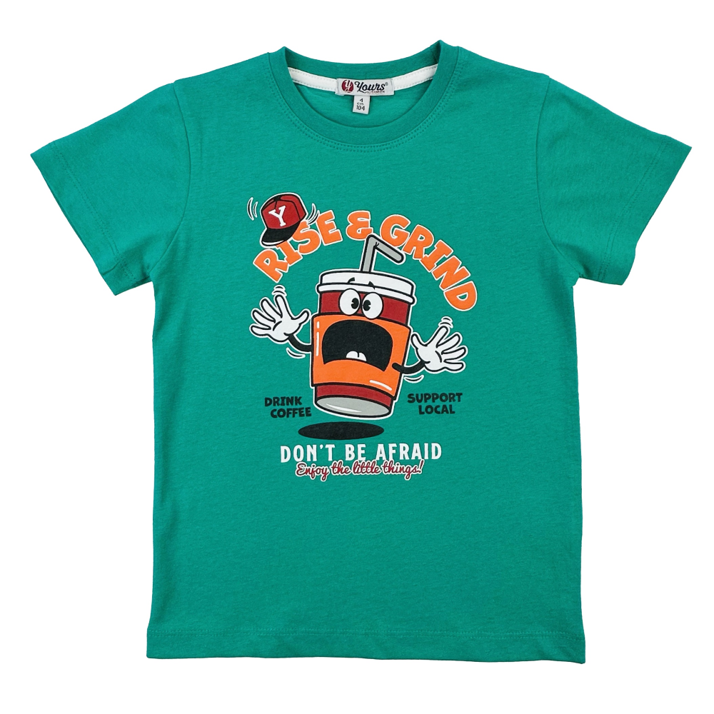 T-Shirt con Stampa Yours Manica Corta Bambino 3/7 Anni - By485