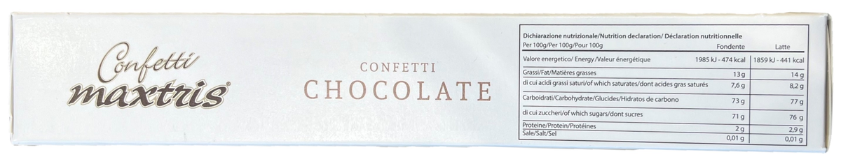 Confetti Cuoricini Bianchi Cioccolato Fondente Maxtris Confezione da 1 Kg Bomboniere Cuori Mignon - 01796