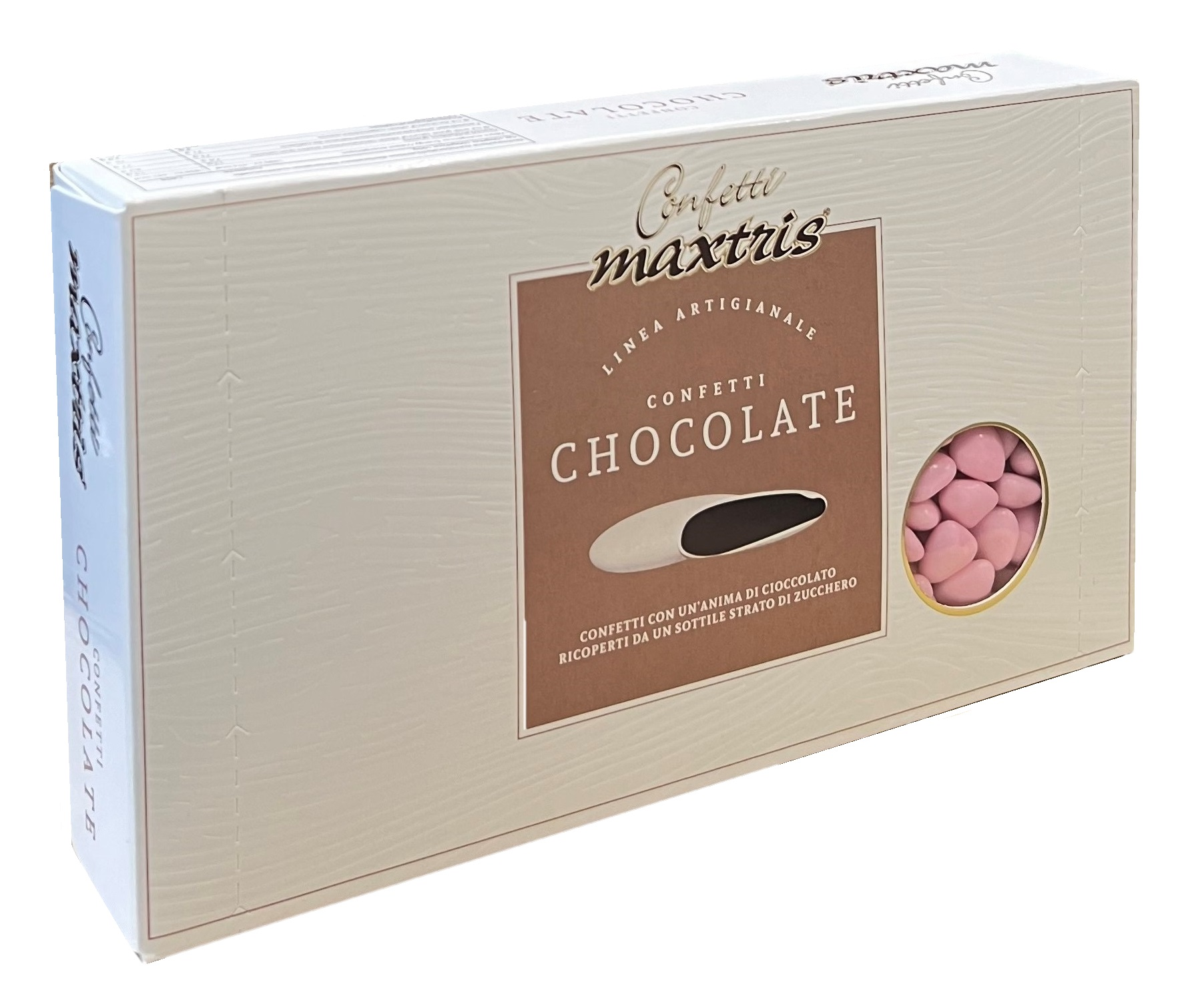 Confetti Cuoricini Rosa Cioccolato Fondente Maxtris Confezione da 1 Kg Bomboniere Cuori Mignon - 21053