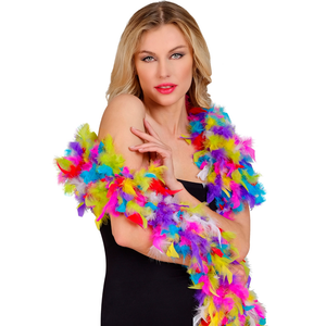 Boa con Piume Colorate Accessori per Abito Vestito Travestimento Carnevale - 12092