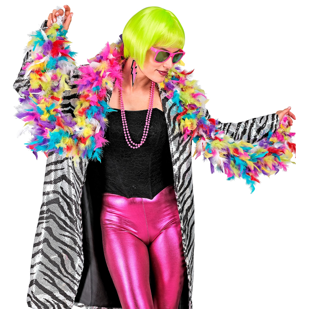 Boa con Piume Colorate Accessori per Abito Vestito Travestimento Carnevale - 12092