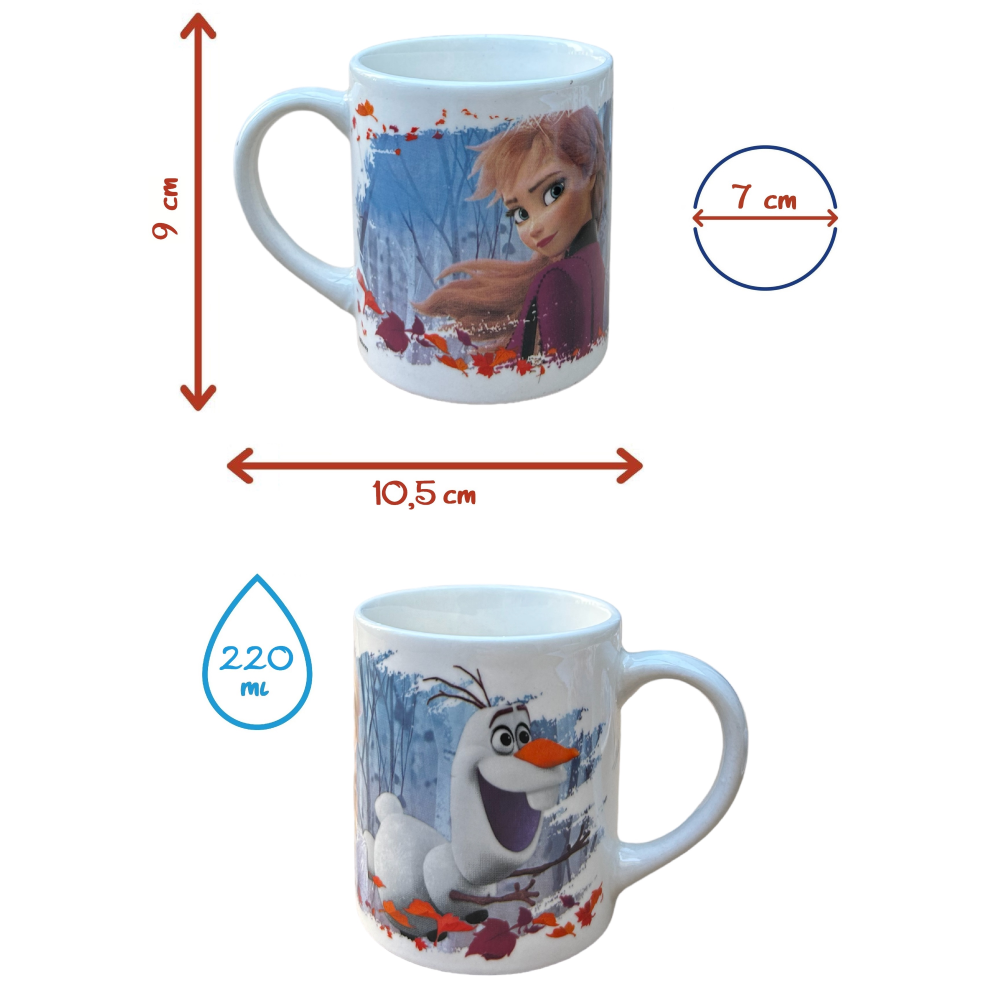 Set 3 Pezzi in Ceramica Frozen DISNEY Tazza Ciotola Piatto Stoviglie per Bambini in Confezione - 80636