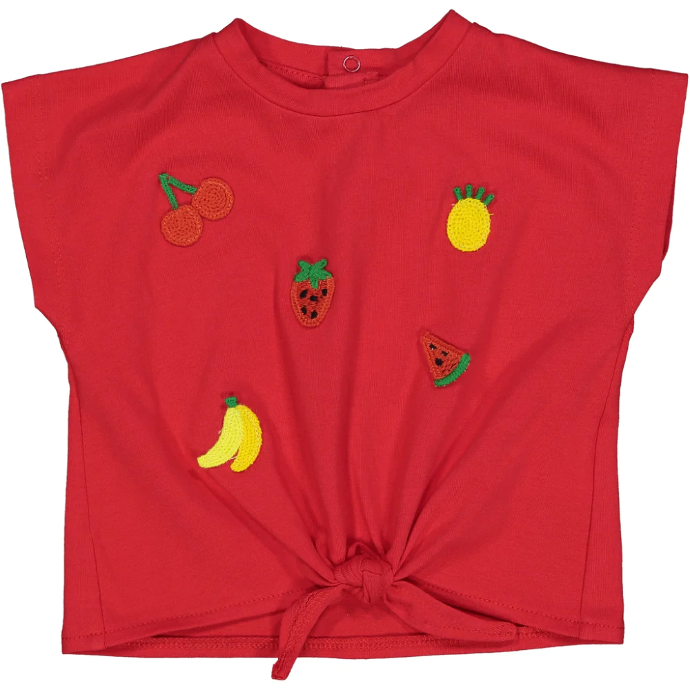 T-Shirt con Frutta Ricamata Maglietta Bambina Birba 97% Co 3% Ea - 84031.00