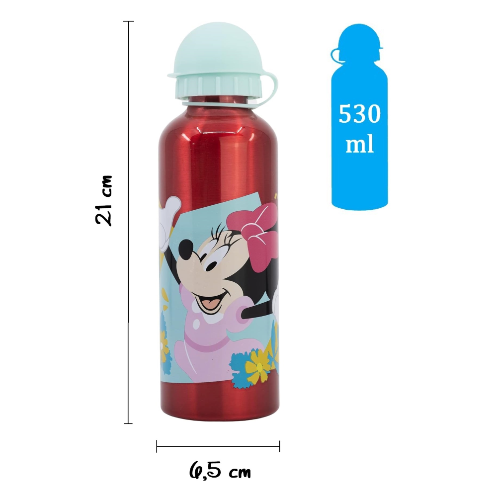 Borraccia in Alluminio Minnie DISNEY con Beccuccio e Coperchio 530 Ml - 74460