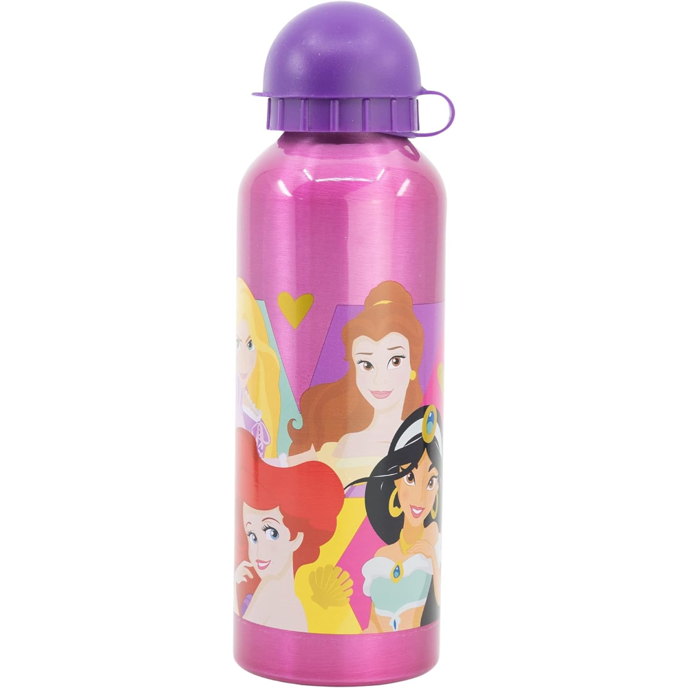 Borraccia in Alluminio Principesse DISNEY con Beccuccio e Coperchio 530 Ml - 51260