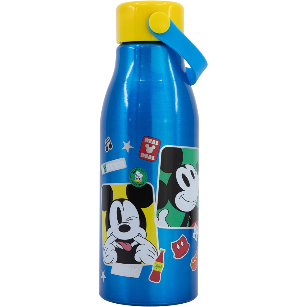 Borraccia in Alluminio Topolino DISNEY Tappo con Manico in Silicone 760 Ml - 74361