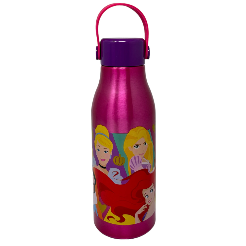 Borraccia in Alluminio Principesse DISNEY Tappo con Manico in Silicone 760 Ml - 51261