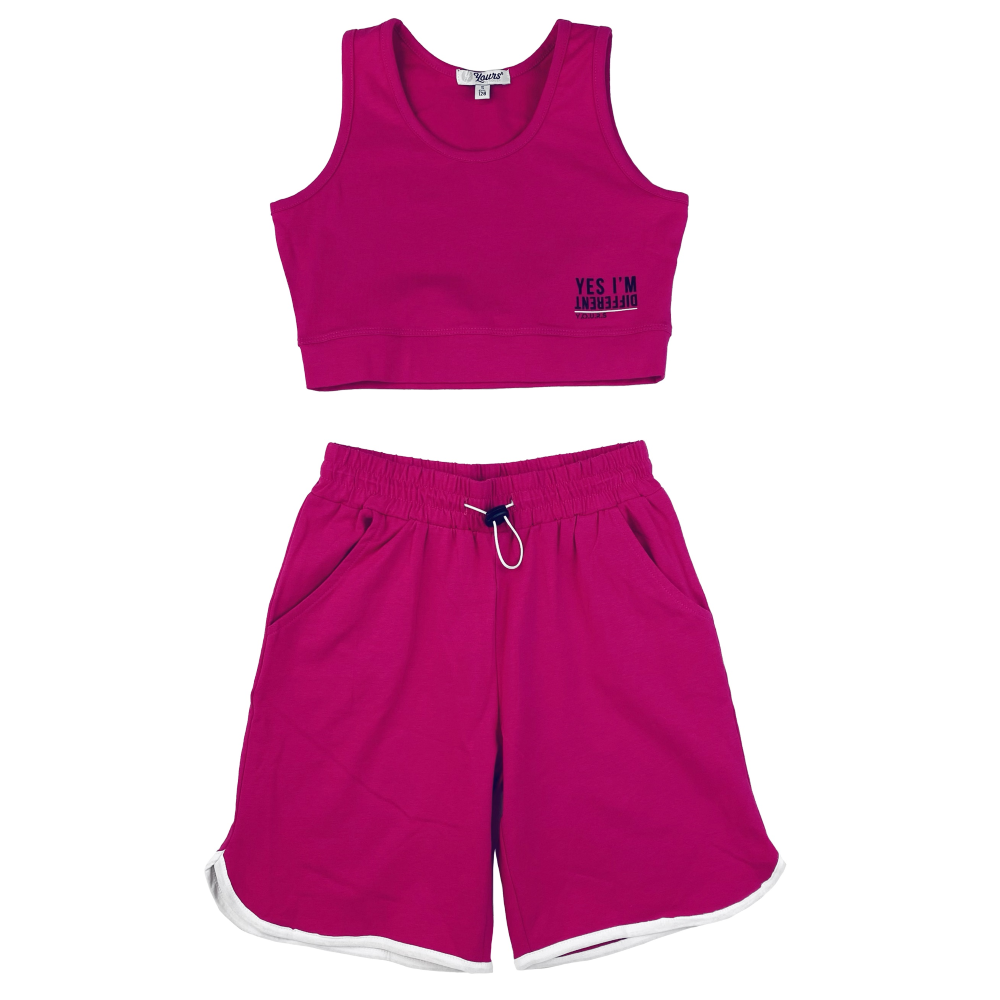 Completo Top e Short Yours Bambina 100% Cotone - By958