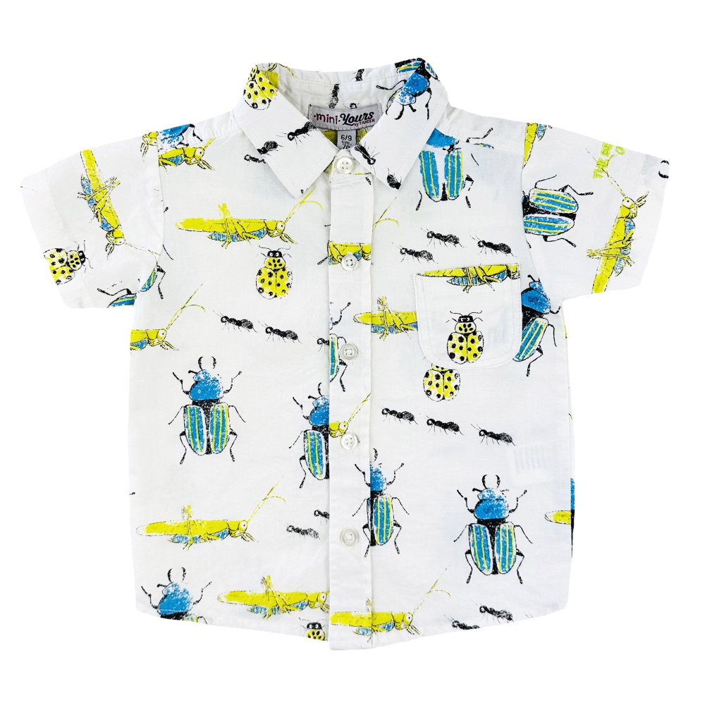 Camicia con Stampa Yours Manica Corta Neonato Bambino - By242