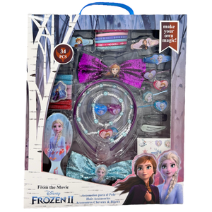 Accessori Capelli Assortiti Frozen Anna Elsa DISNEY Conf. da 34 Pezzi Confezione Regalo - Wd21388
