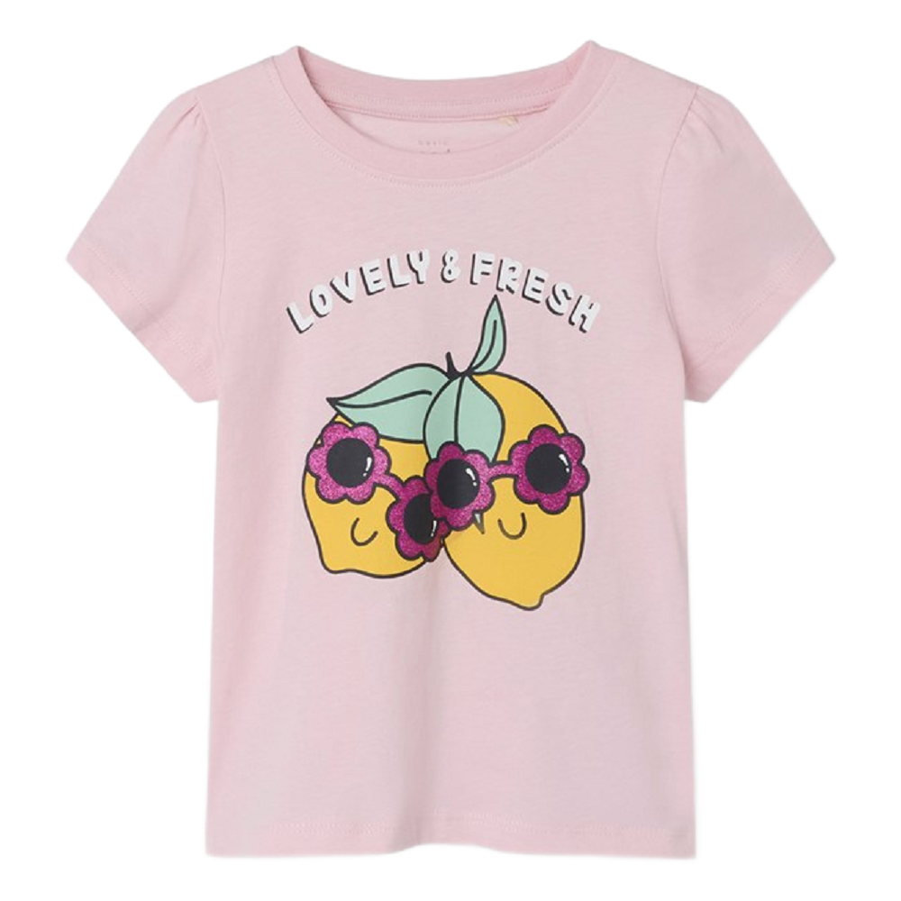 T-Shirt M.c. Stampa Limoni Maglietta Bambina 100%co - 13228146rosa