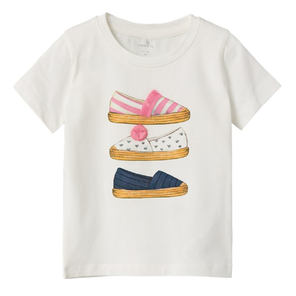 T-Shirt M.c. Stampa con Applicazioni Maglietta Bambina 100%co - 13228581bianco