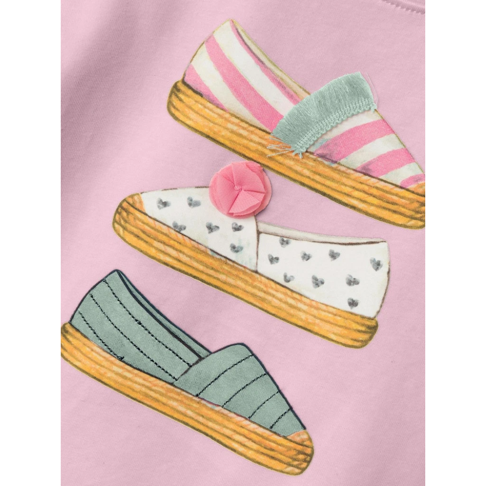 T-Shirt M.c. Stampa con Applicazioni Maglietta Bambina 100%co - 13228581rosa