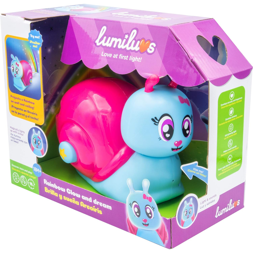 Lampada con Proiettore e Suoni Lumaca Luce da Notte per Bambini a Batteria - 97476