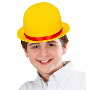Bombetta Gialla Clown Cappello in Feltro Accessri Abito Vestito Carnevale Bambino - 32632