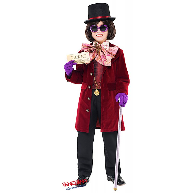 Vestito Carnevale Willy il Re Del Cioccolato Costume Travestimento Bambino - 52355