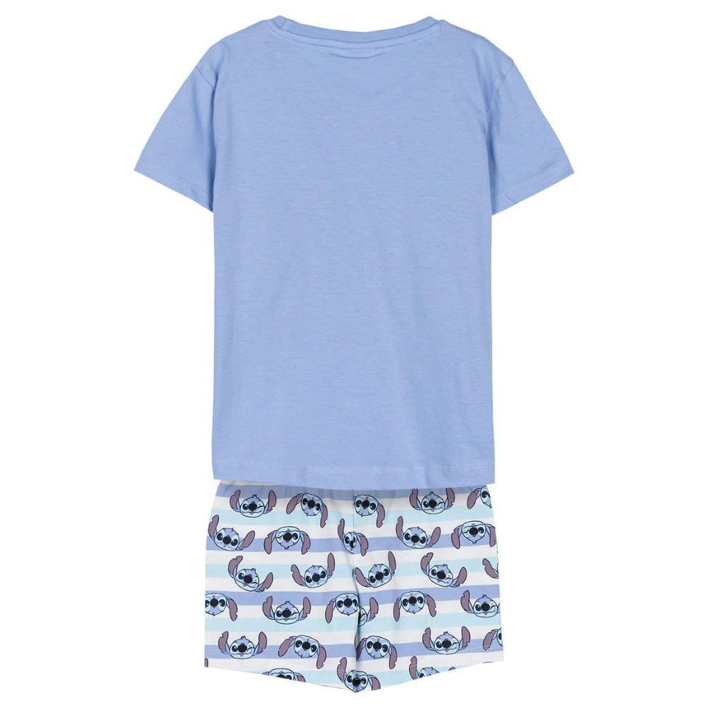 Pigiama Estivo Stitch DISNEY T-Shirt Shors in Cotone Bambini - 2064