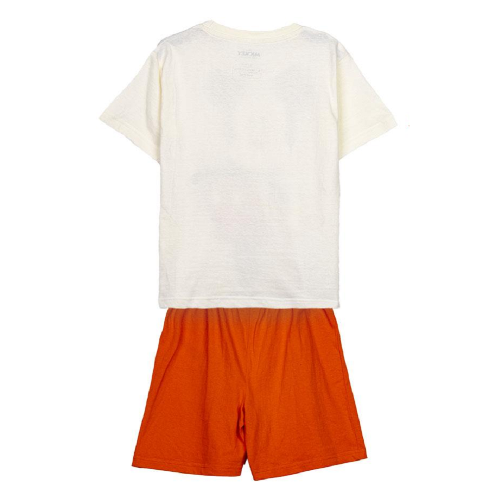 Pigiama Estivo Topolino DISNEY T-Shirt Short 100% Cotone per Bambini- 1329bianco