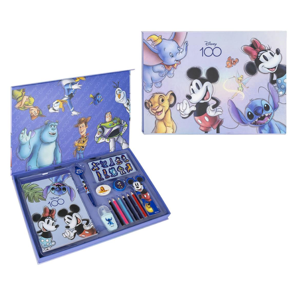 Set Cancelleria DISNEY 100° Anniversario 22 Pezzi Scuola Tempo Libero - 0882