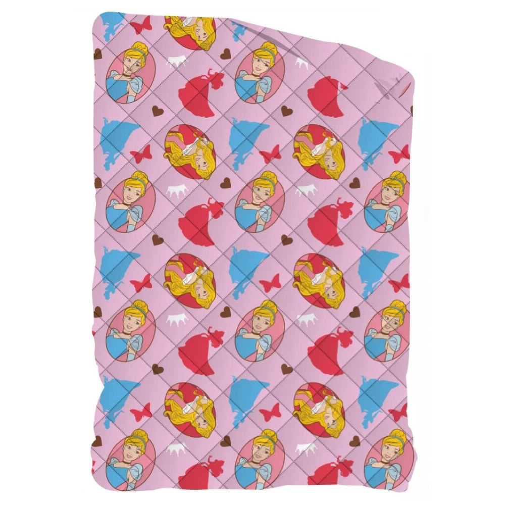 Trapuntino Principesse DISNEY Coperta Copriletto Trapuntato 100 Gsm Letto Singolo 170x250 CM - Pri-1376