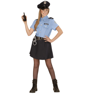 Costume Vestito Abito Travestimento Carnevale Bambina Poliziotta