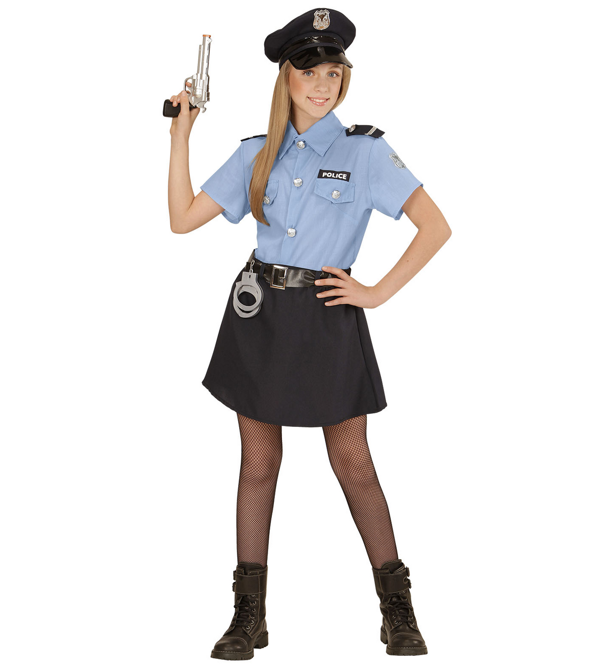Costume Vestito Abito Travestimento Carnevale Bambina Poliziotta