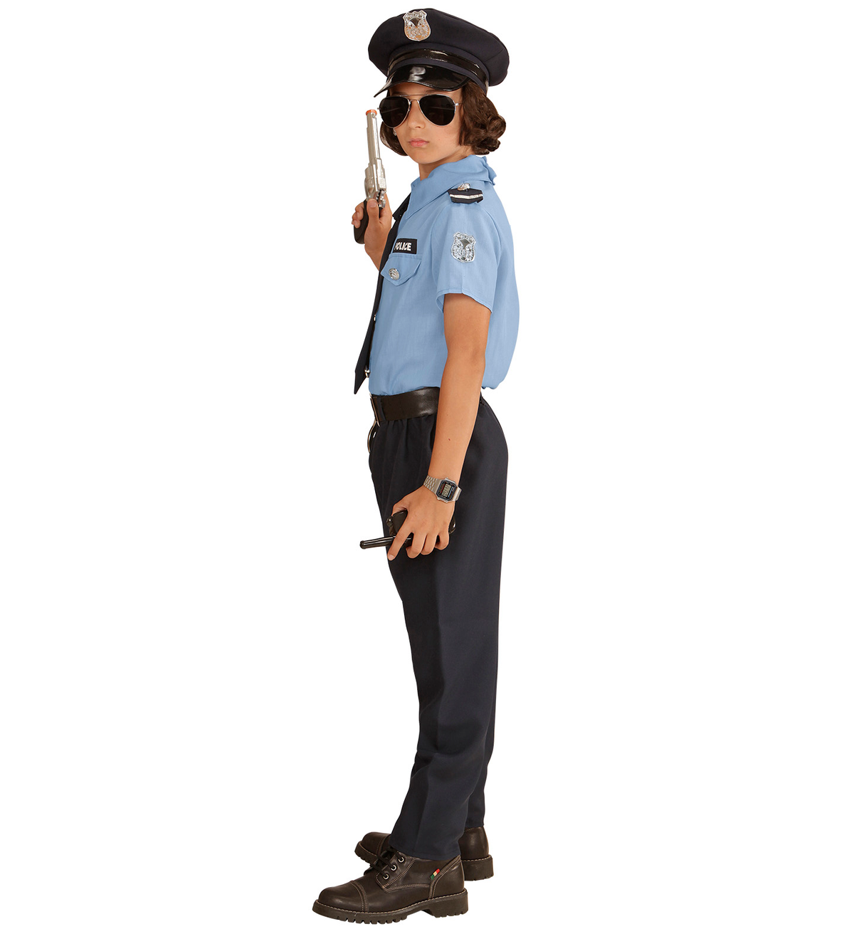 Costume Vestito Abito Travestimento Carnevale Bambino Poliziotto