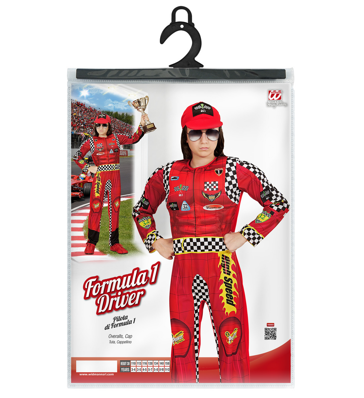 Costume Vestito Abito Travestimento Carnevale Bambino Pilota di Formula 1