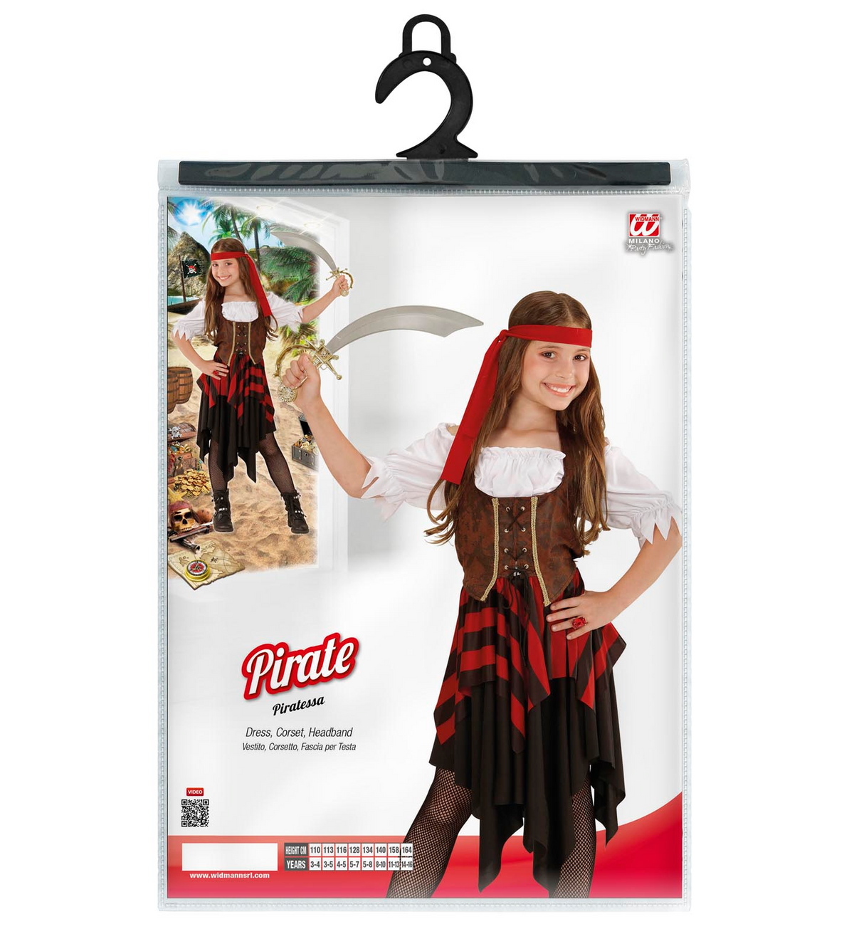 Costume Vestito Abito Travestimento Carnevale Bambina Piratessa
