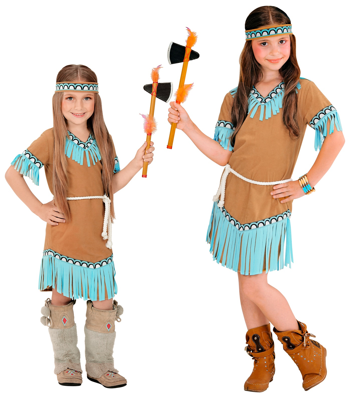 Costume Vestito Abito Travestimento Carnevale Bambina Indiana
