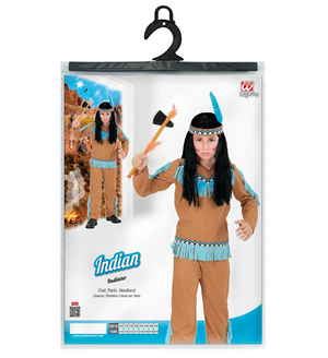 Vestito Carnevale + Accessori Indiano Costume Ascia Travestimento (3 Anni)