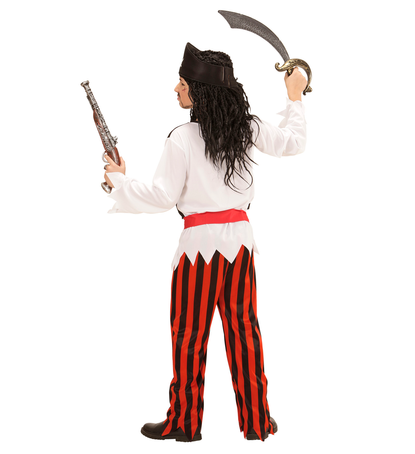 Vestito Carnevale + Accessori Pirata Costume Sciabola 5/7 Anni Travestimento - 0723+7007b
